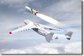Воздушный старт МАКСа (поздний вариант); самолет-носитель Ан-225 с укоаинской символикой 